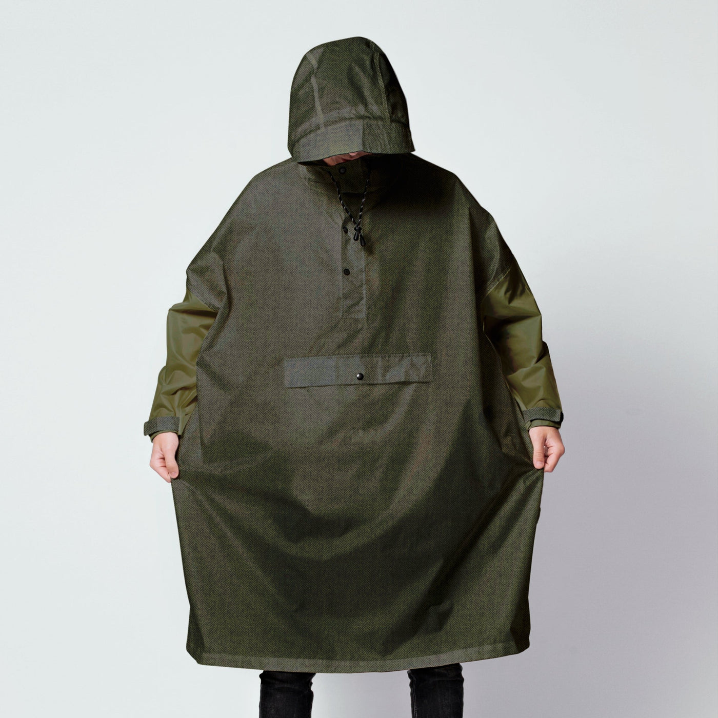 Regenponcho volwassen herringbone - 1 maat