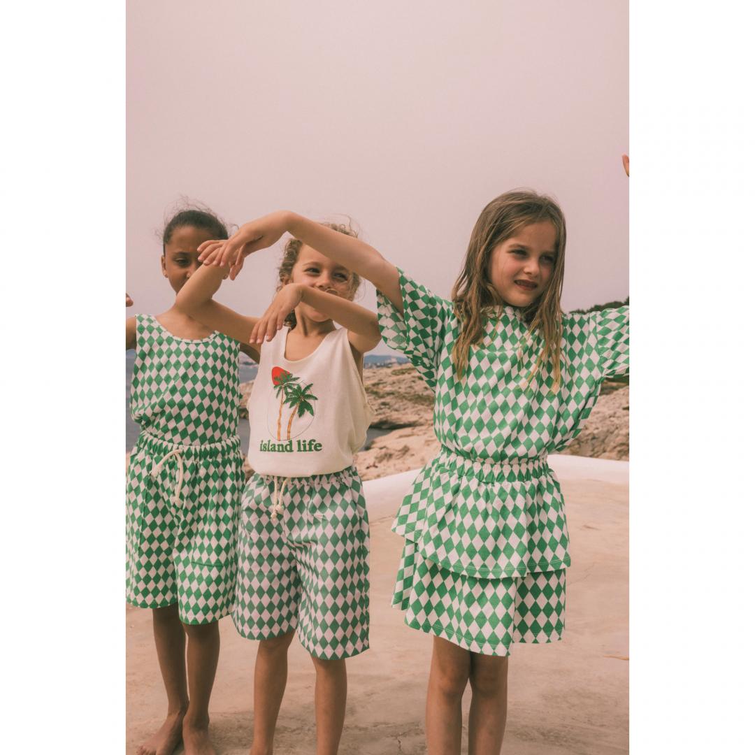 Jupe Lila kids green diamonds