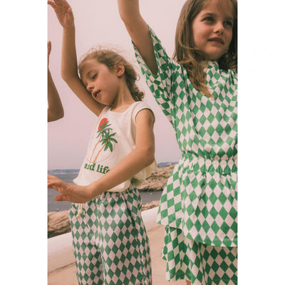 Jupe Lila kids green diamonds