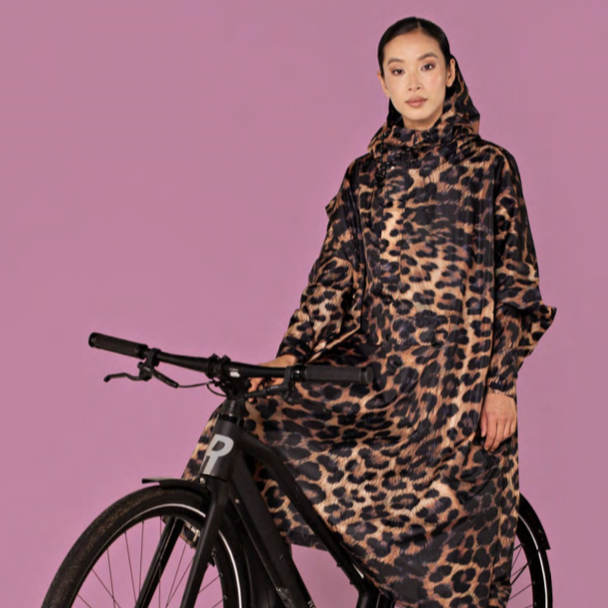 Rain poncho adult dark leopard - one size