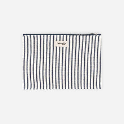 Pouch Barbette medium fond blanc stripes