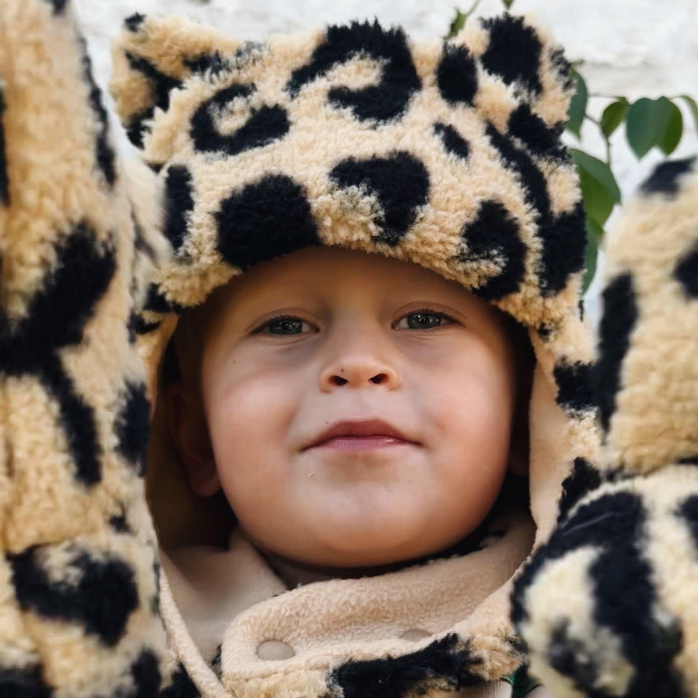 Jelly Mallow - Teddy Bear Ear Warmer Hat Leopard (ONE SIZE)