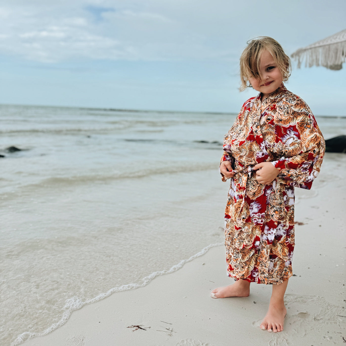 Kimono tijger rood kids