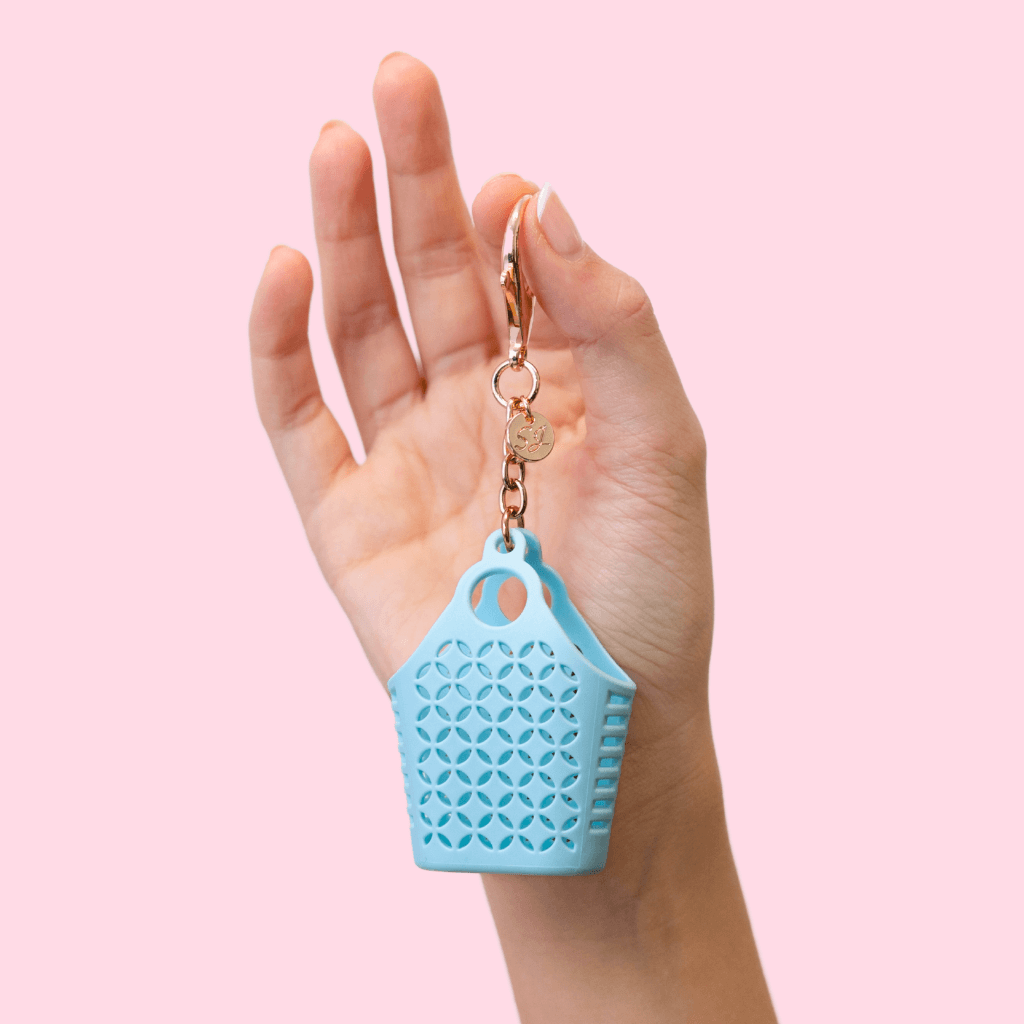 Itty bitty bag charm atomic blue