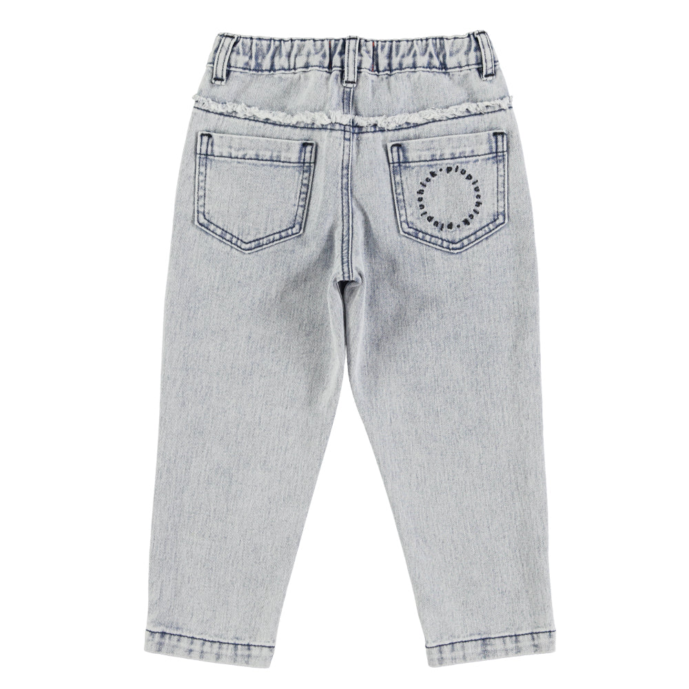 Piupiuchick - Mom fit trousers Washed light blue