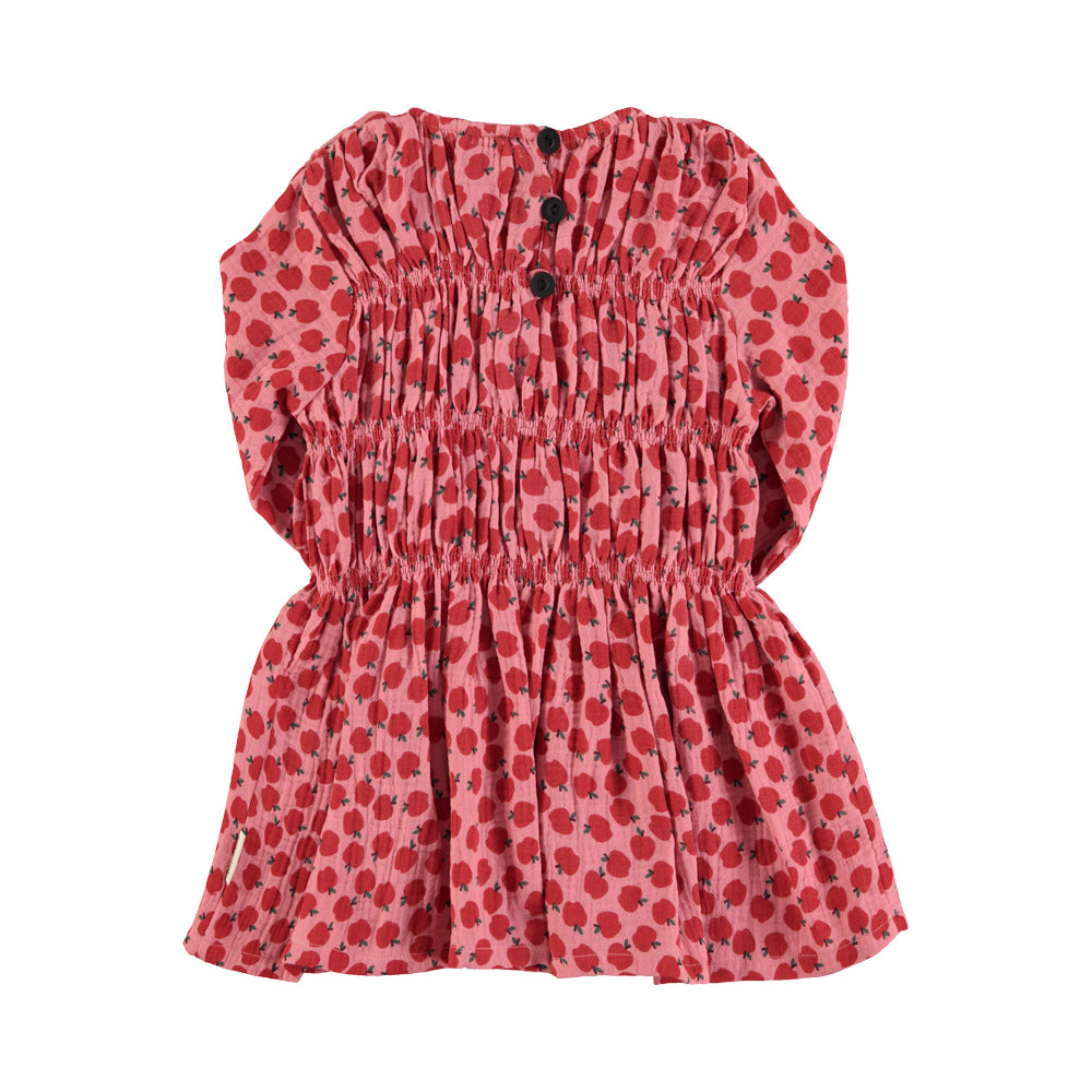 Piupiuchick - Short dress Pink red apples / 10y